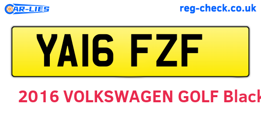 YA16FZF are the vehicle registration plates.