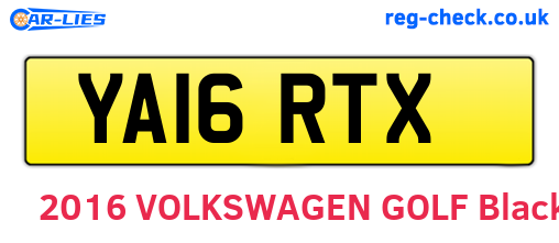 YA16RTX are the vehicle registration plates.