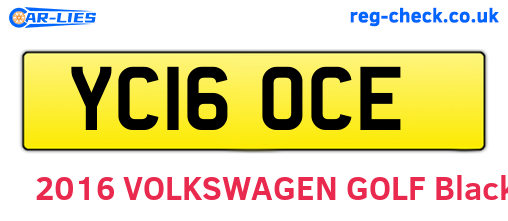 YC16OCE are the vehicle registration plates.