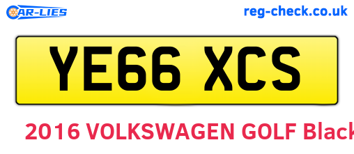 YE66XCS are the vehicle registration plates.