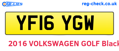 YF16YGW are the vehicle registration plates.