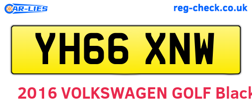 YH66XNW are the vehicle registration plates.