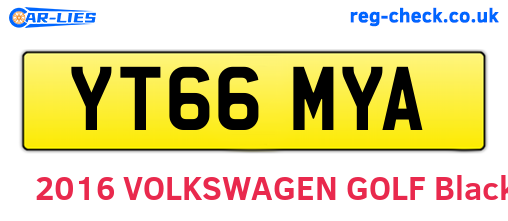 YT66MYA are the vehicle registration plates.