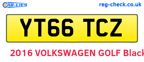 YT66TCZ are the vehicle registration plates.