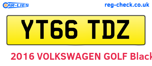 YT66TDZ are the vehicle registration plates.