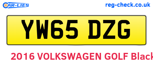 YW65DZG are the vehicle registration plates.