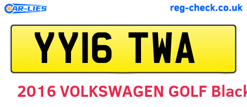 YY16TWA are the vehicle registration plates.