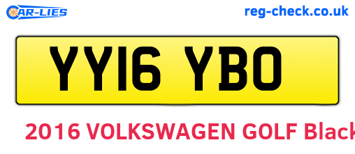 YY16YBO are the vehicle registration plates.