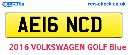 AE16NCD are the vehicle registration plates.
