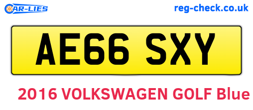 AE66SXY are the vehicle registration plates.