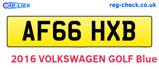AF66HXB are the vehicle registration plates.