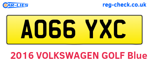 AO66YXC are the vehicle registration plates.