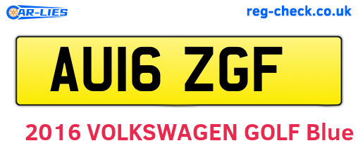 AU16ZGF are the vehicle registration plates.