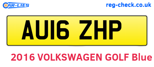 AU16ZHP are the vehicle registration plates.