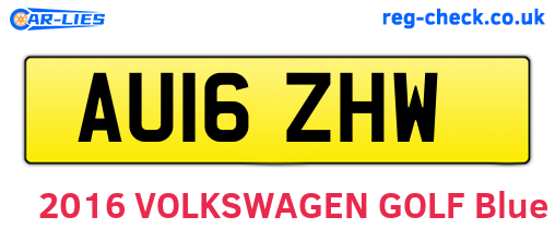 AU16ZHW are the vehicle registration plates.