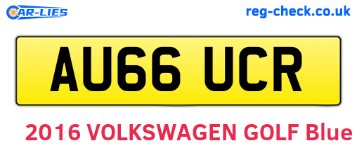 AU66UCR are the vehicle registration plates.
