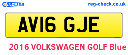 AV16GJE are the vehicle registration plates.