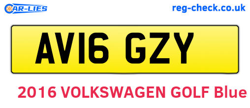 AV16GZY are the vehicle registration plates.