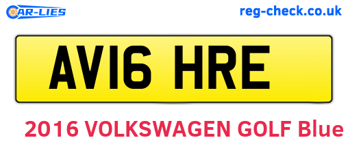 AV16HRE are the vehicle registration plates.