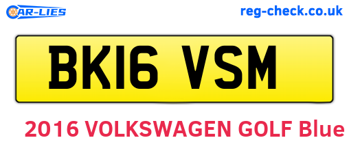 BK16VSM are the vehicle registration plates.