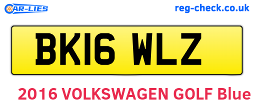 BK16WLZ are the vehicle registration plates.