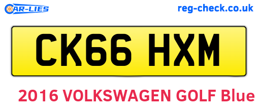CK66HXM are the vehicle registration plates.