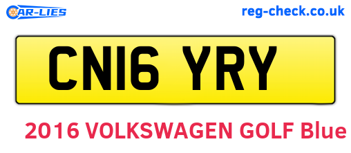 CN16YRY are the vehicle registration plates.