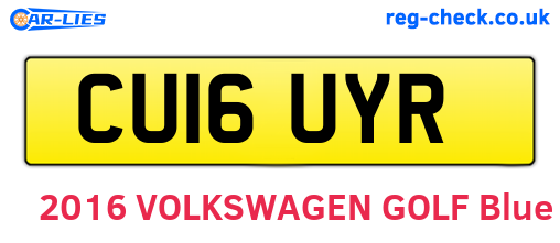 CU16UYR are the vehicle registration plates.