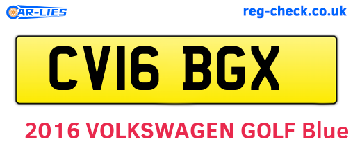 CV16BGX are the vehicle registration plates.