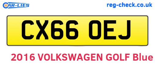 CX66OEJ are the vehicle registration plates.