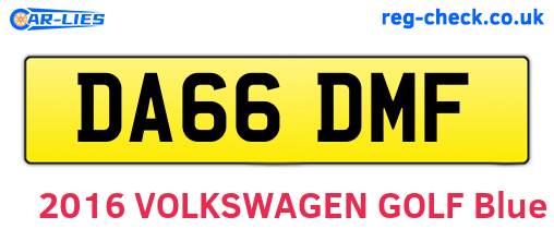 DA66DMF are the vehicle registration plates.
