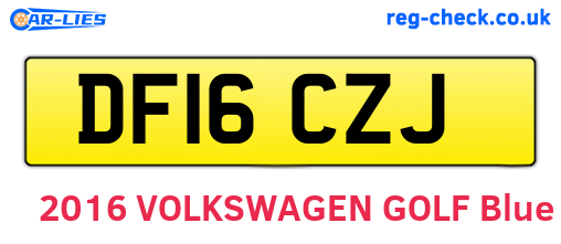 DF16CZJ are the vehicle registration plates.