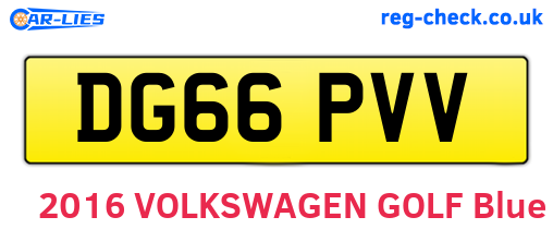 DG66PVV are the vehicle registration plates.