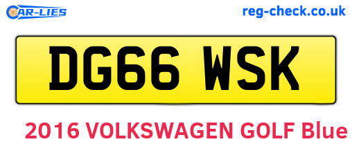 DG66WSK are the vehicle registration plates.