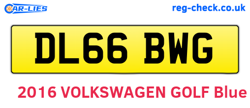 DL66BWG are the vehicle registration plates.
