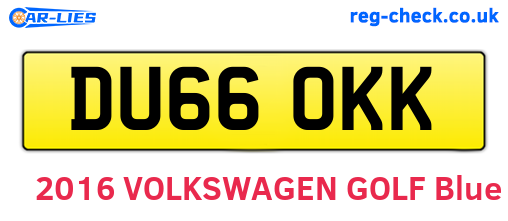 DU66OKK are the vehicle registration plates.