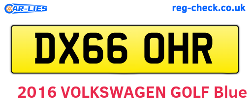 DX66OHR are the vehicle registration plates.