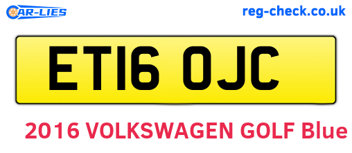 ET16OJC are the vehicle registration plates.