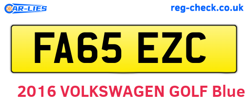 FA65EZC are the vehicle registration plates.