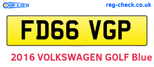 FD66VGP are the vehicle registration plates.