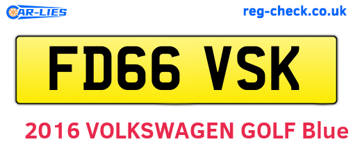 FD66VSK are the vehicle registration plates.