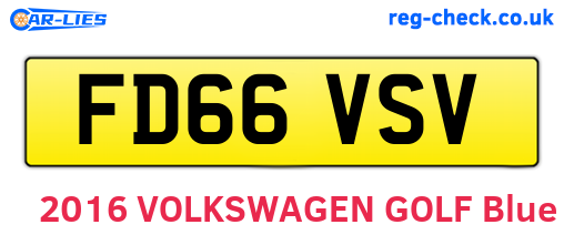 FD66VSV are the vehicle registration plates.