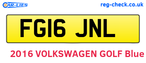 FG16JNL are the vehicle registration plates.