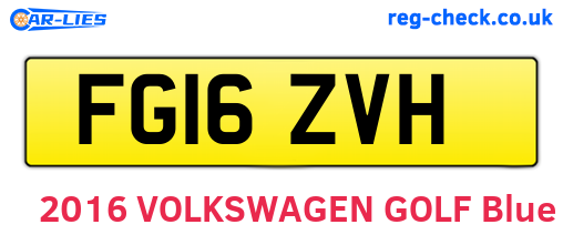 FG16ZVH are the vehicle registration plates.