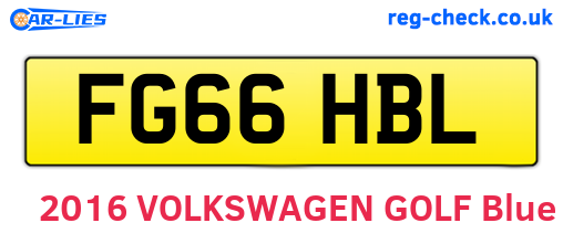 FG66HBL are the vehicle registration plates.