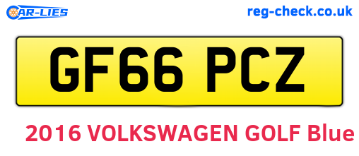 GF66PCZ are the vehicle registration plates.