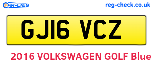GJ16VCZ are the vehicle registration plates.