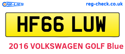HF66LUW are the vehicle registration plates.