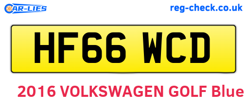 HF66WCD are the vehicle registration plates.