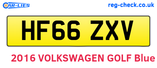 HF66ZXV are the vehicle registration plates.